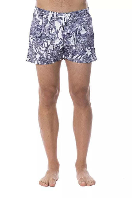 Roberto Cavalli Sport Light Blue Polyester Men Swimsuit - Hilstor