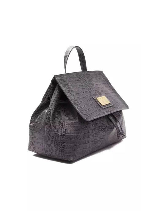 Pompei Donatella Gray Leather Women Handbag - Hilstor
