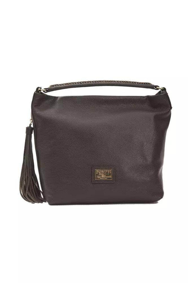 Pompei Donatella Brown Leather Women Shoulder Bag - Hilstor