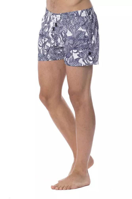 Roberto Cavalli Sport Light Blue Polyester Men Swimsuit - Hilstor