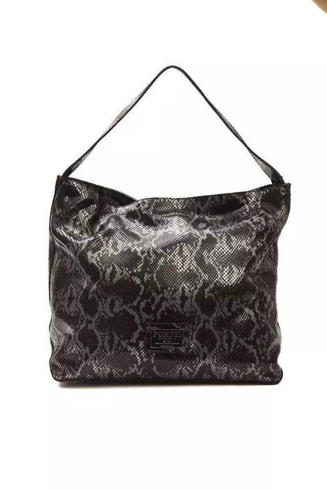 Pompei Donatella Gray Leather Women Shoulder Bag - Hilstor