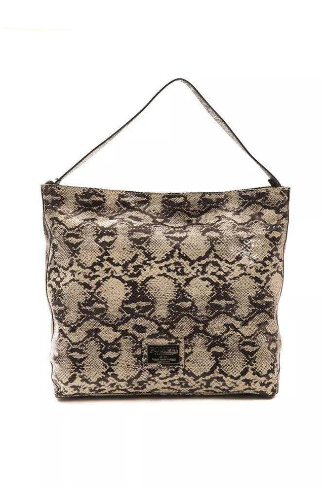 Pompei Donatella Gray Leather Women Shoulder Bag - Hilstor