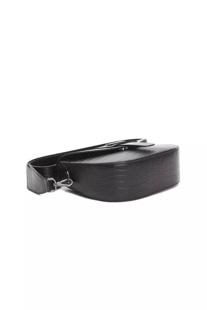 Pompei Donatella Black Leather Women Crossbody Bag - Hilstor