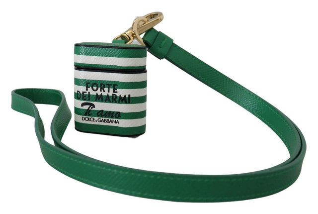 Dolce & Gabbana Elegant Leather Airpods Case - Lush Green - Hilstor