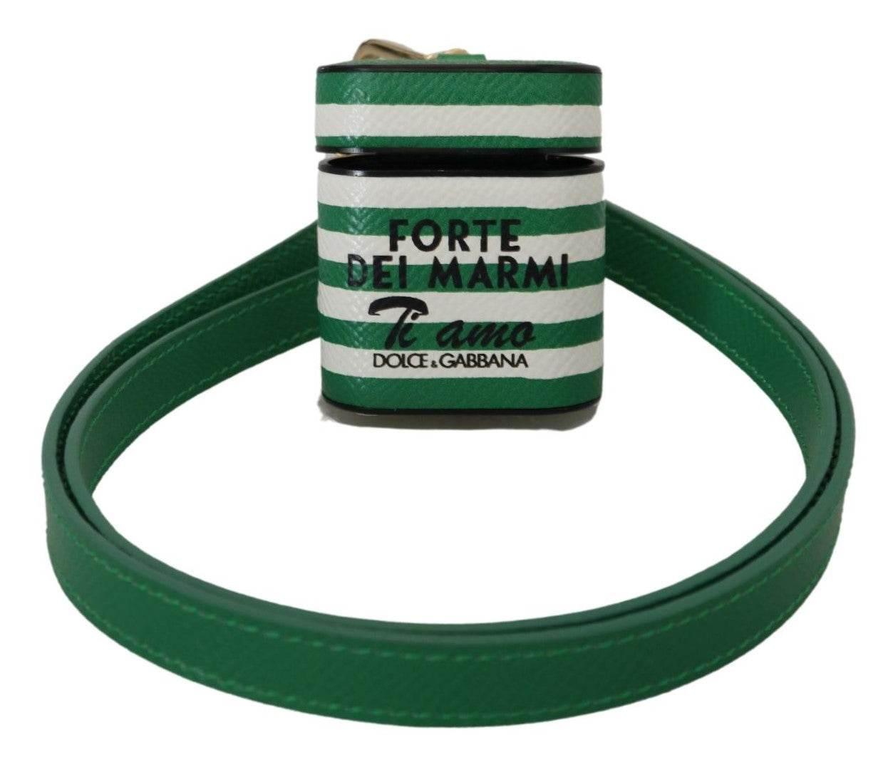 Dolce & Gabbana Elegant Leather Airpods Case - Lush Green - Hilstor