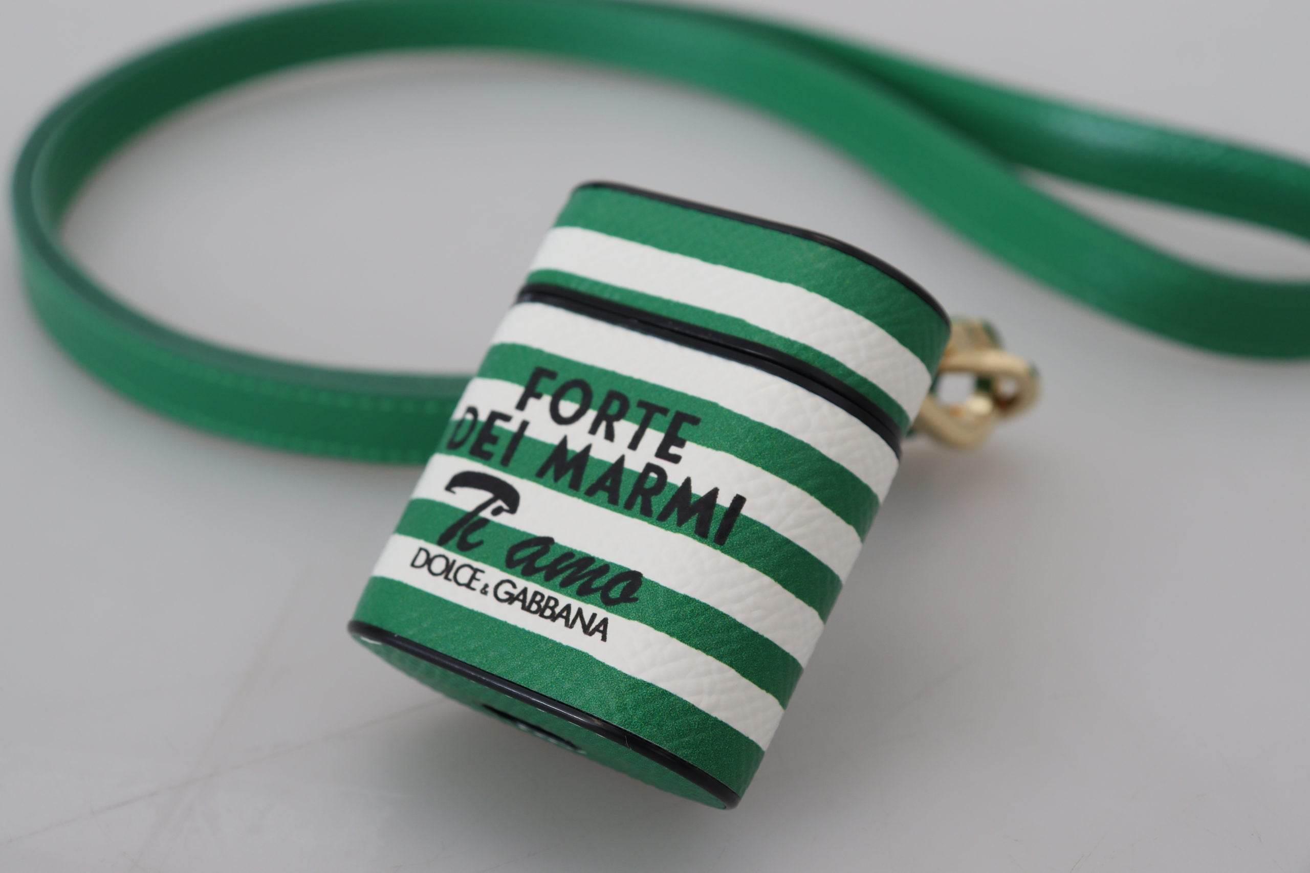 Dolce & Gabbana Elegant Leather Airpods Case - Lush Green - Hilstor