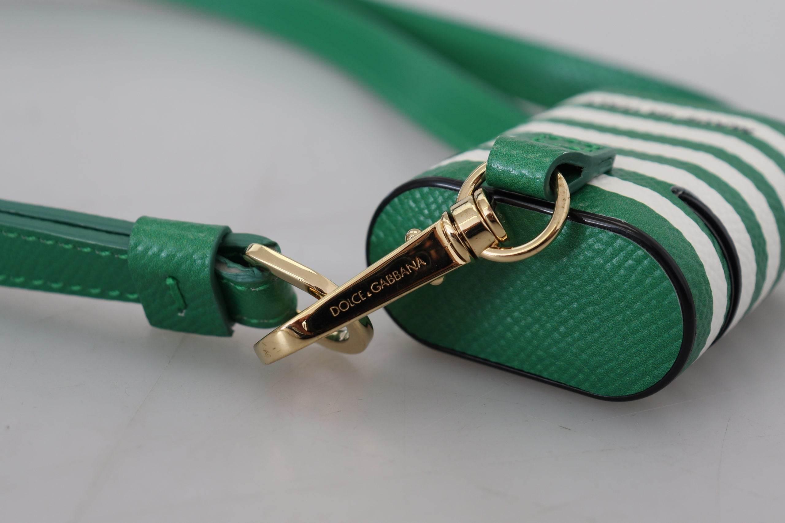 Dolce & Gabbana Elegant Leather Airpods Case - Lush Green - Hilstor