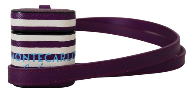 Dolce & Gabbana Chic Purple Leather Airpods Case - Hilstor