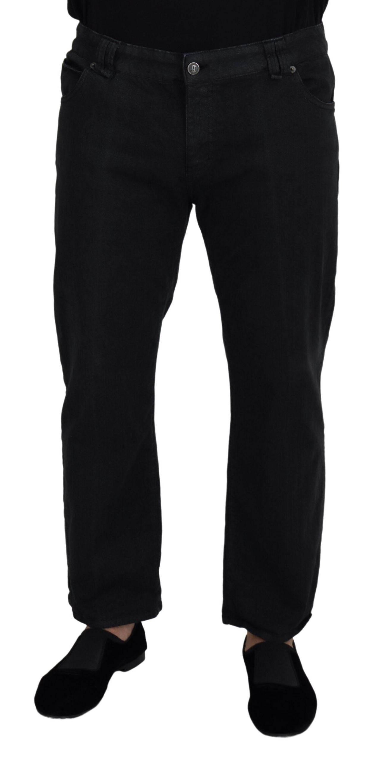 John Galliano Black Cotton Back Buckle Casual Denim Jeans - Hilstor