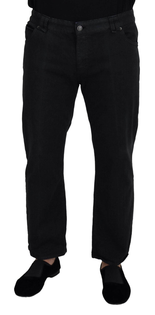 John Galliano Black Cotton Back Buckle Casual Denim Jeans - Hilstor