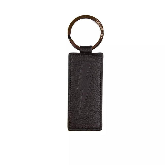Neil Barrett Black Leather Men Keychain - Hilstor