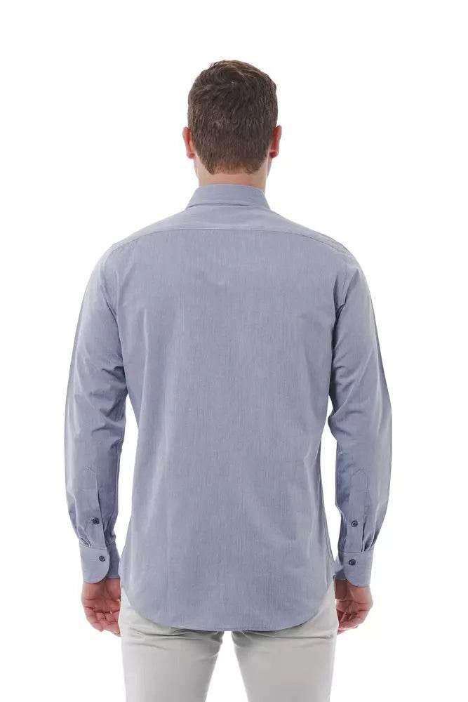 Bagutta Gray Cotton Men Shirt - Hilstor