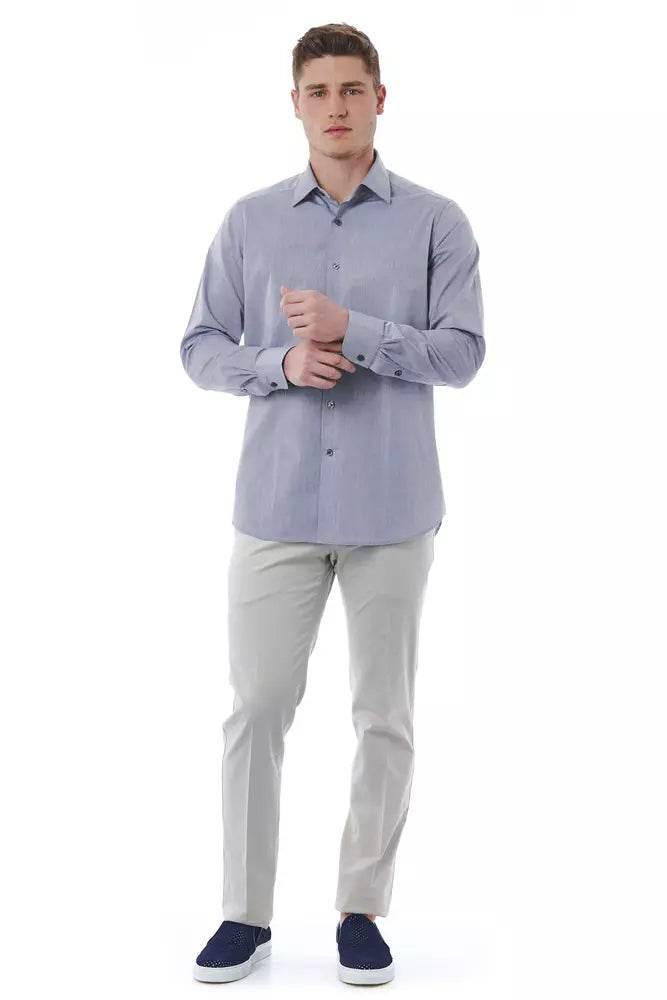 Bagutta Gray Cotton Men Shirt - Hilstor