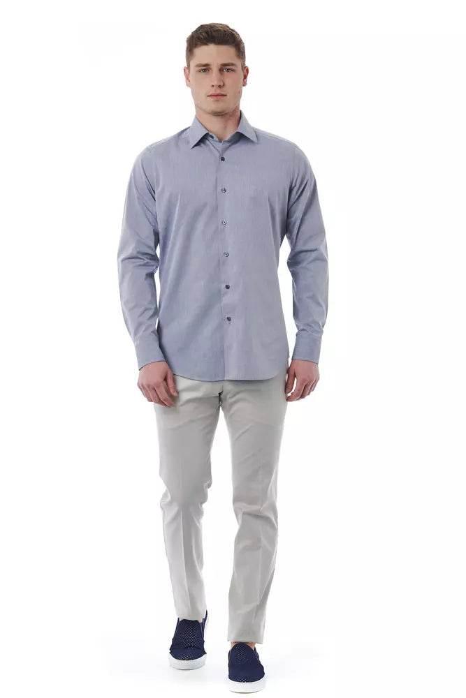 Bagutta Gray Cotton Men Shirt - Hilstor
