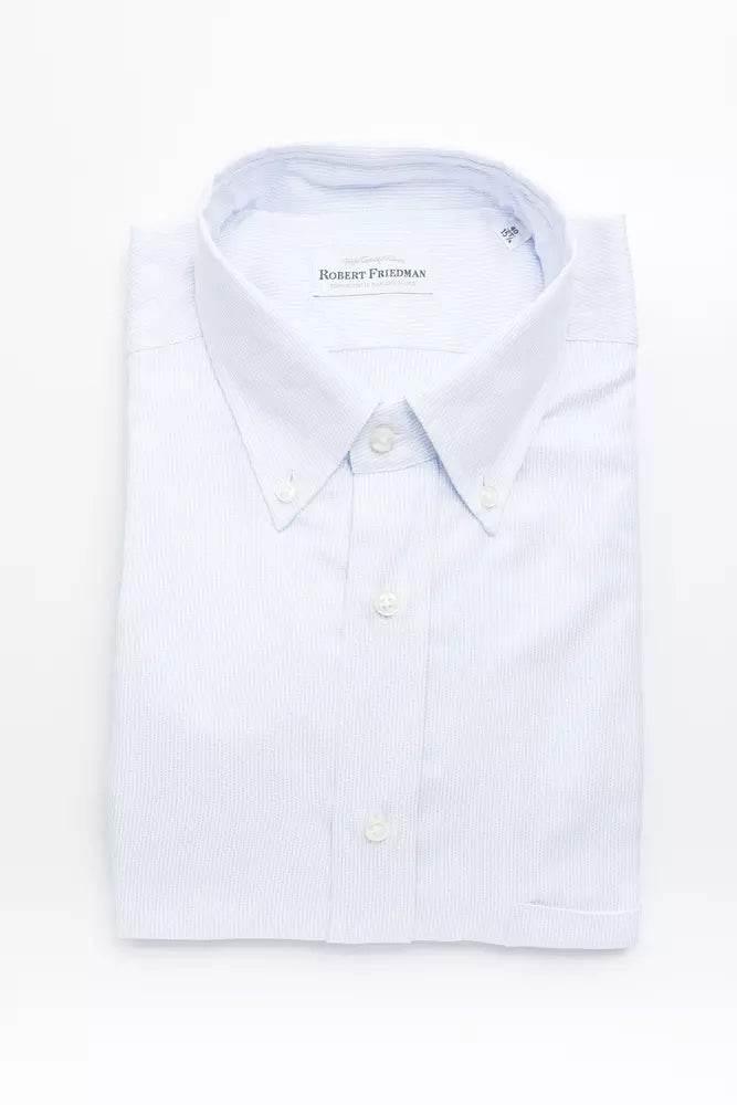 Robert Friedman Light Blue Cotton Men Shirt - Hilstor