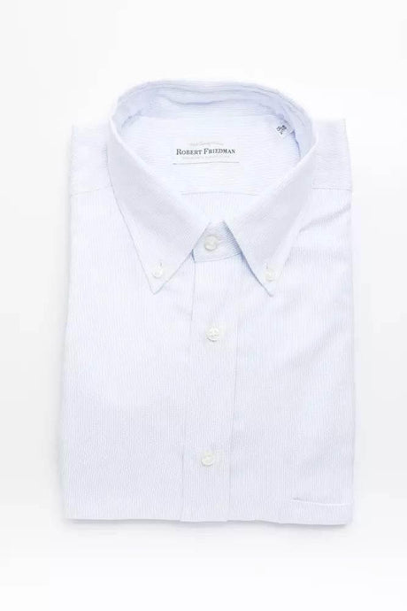 Robert Friedman Light Blue Cotton Men Shirt - Hilstor