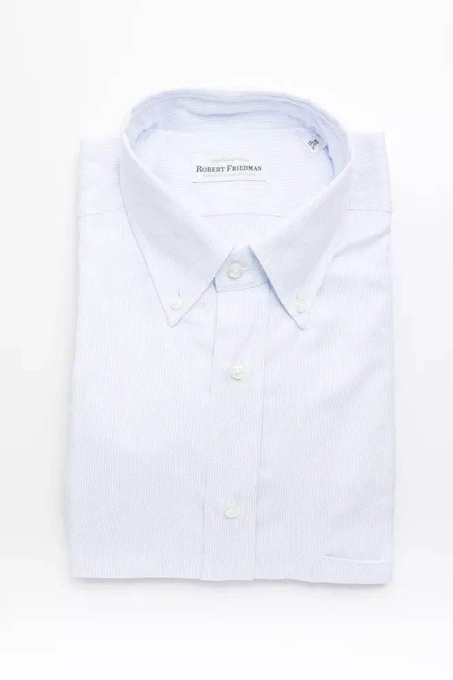 Robert Friedman Light Blue Cotton Men Shirt - Hilstor