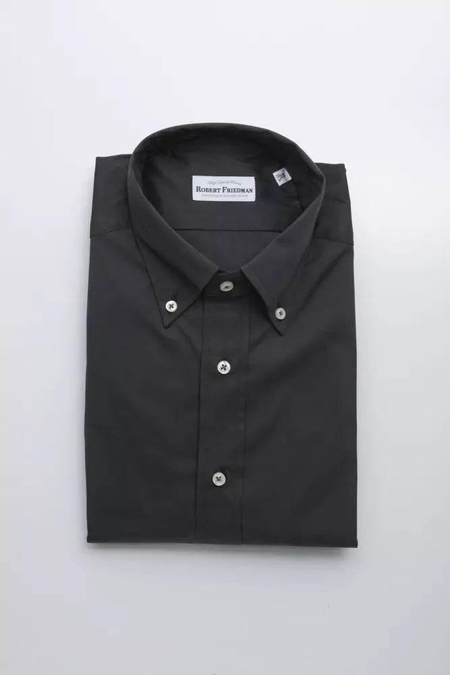 Robert Friedman Gray Cotton Men Shirt - Hilstor