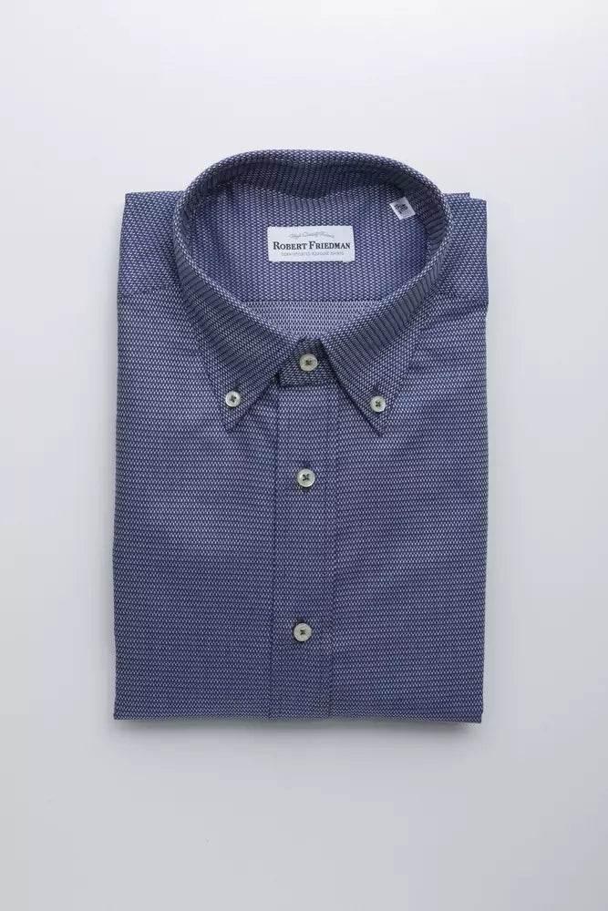 Robert Friedman Blue Cotton Men Shirt - Hilstor
