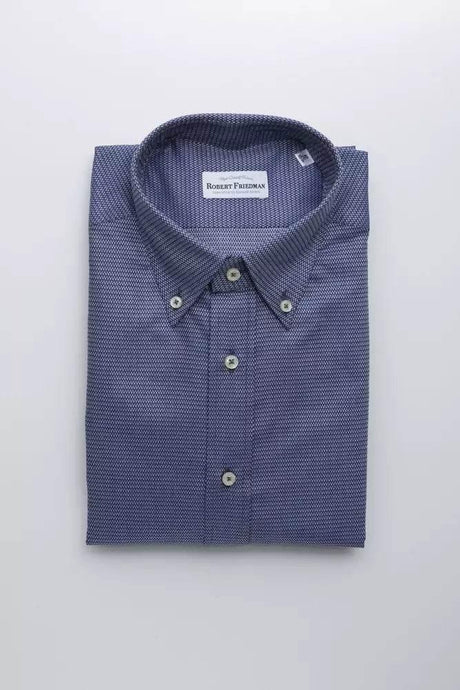 Robert Friedman Blue Cotton Men Shirt - Hilstor