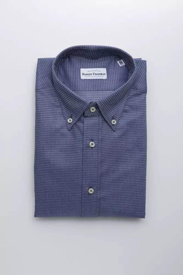 Robert Friedman Blue Cotton Men Shirt - Hilstor