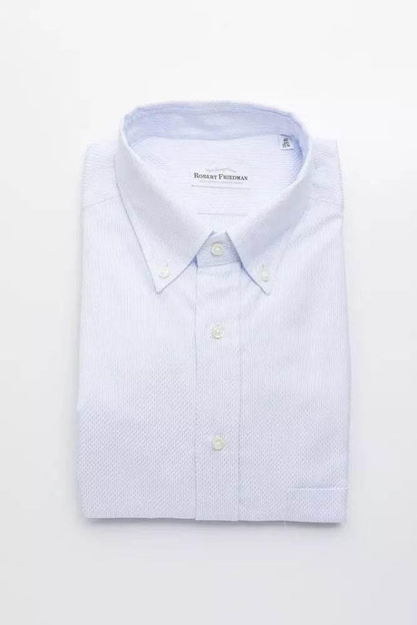 Robert Friedman Light Blue Cotton Men Shirt - Hilstor