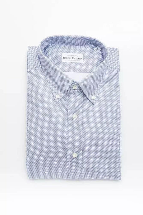 Robert Friedman Light Blue Cotton Men Shirt - Hilstor