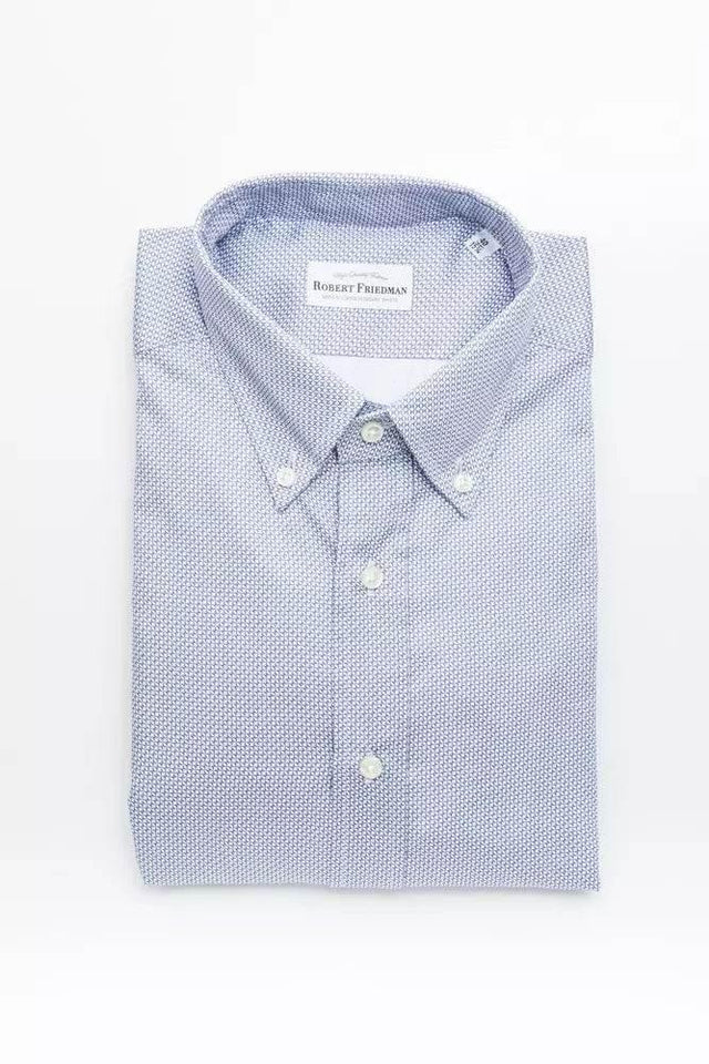 Robert Friedman Light Blue Cotton Men Shirt - Hilstor