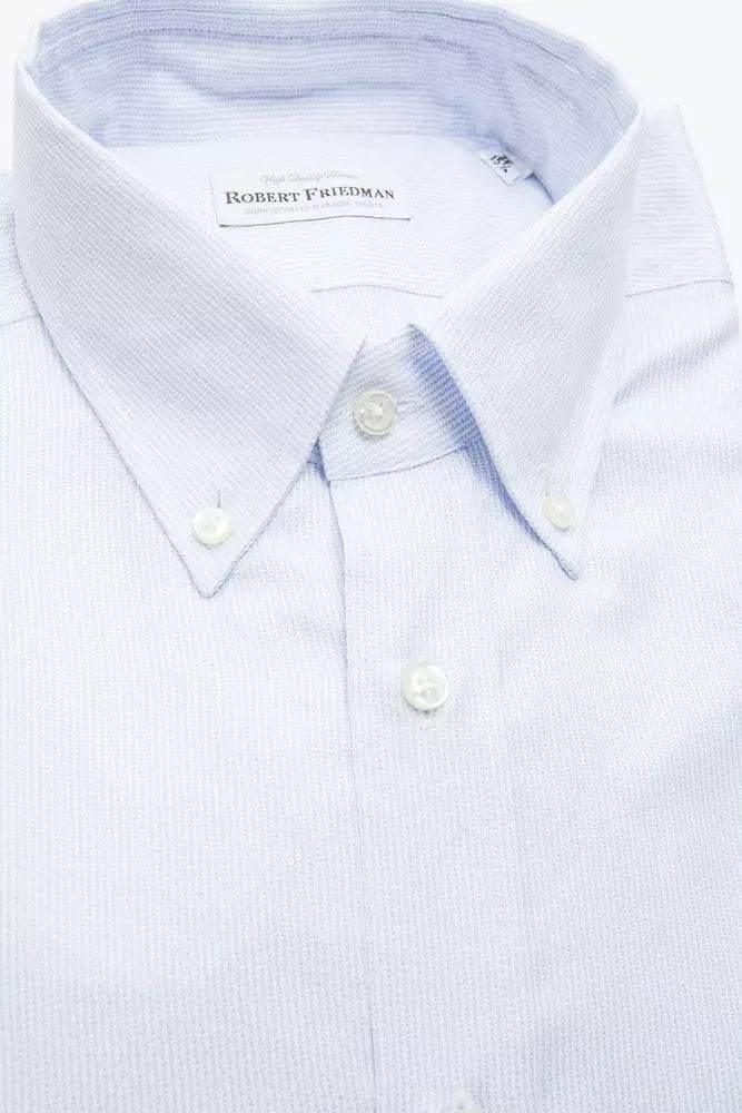 Robert Friedman Light Blue Cotton Men Shirt - Hilstor