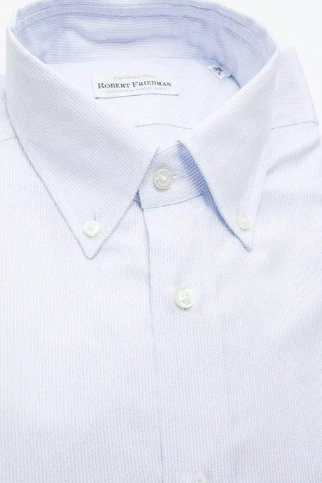 Robert Friedman Light Blue Cotton Men Shirt - Hilstor