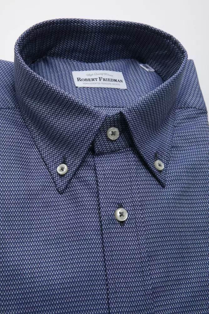 Robert Friedman Blue Cotton Men Shirt - Hilstor