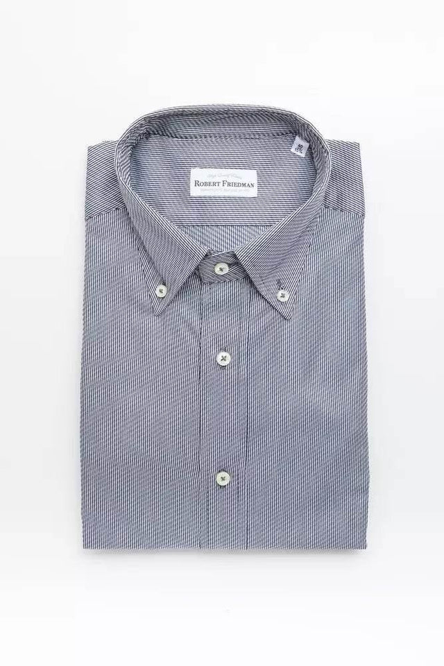 Robert Friedman Blue Cotton Men Shirt - Hilstor