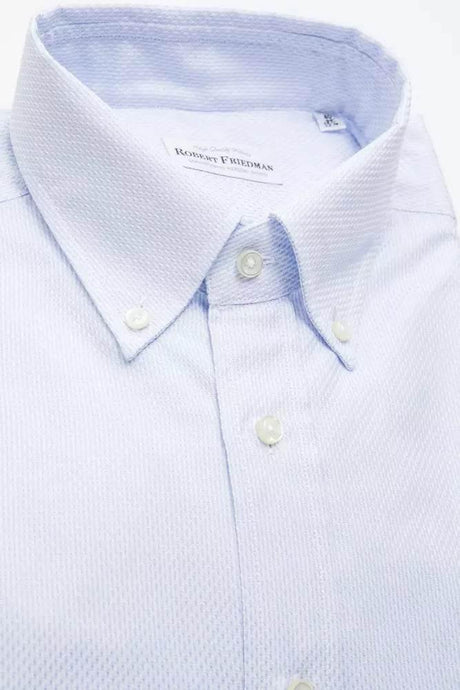 Robert Friedman Light Blue Cotton Men Shirt - Hilstor