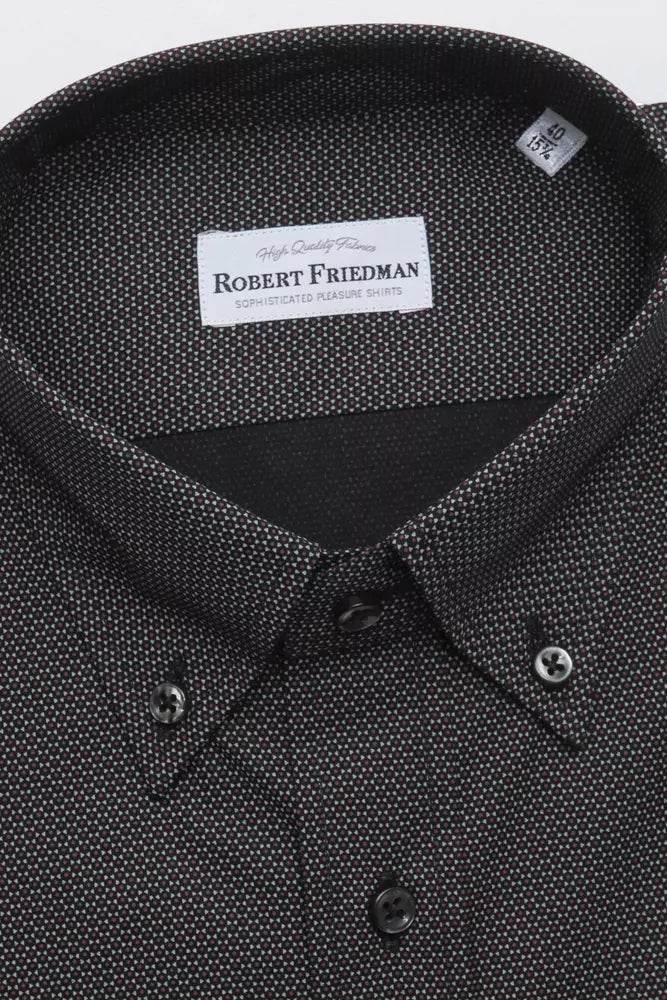 Robert Friedman Black Cotton Men's Shirt - Hilstor