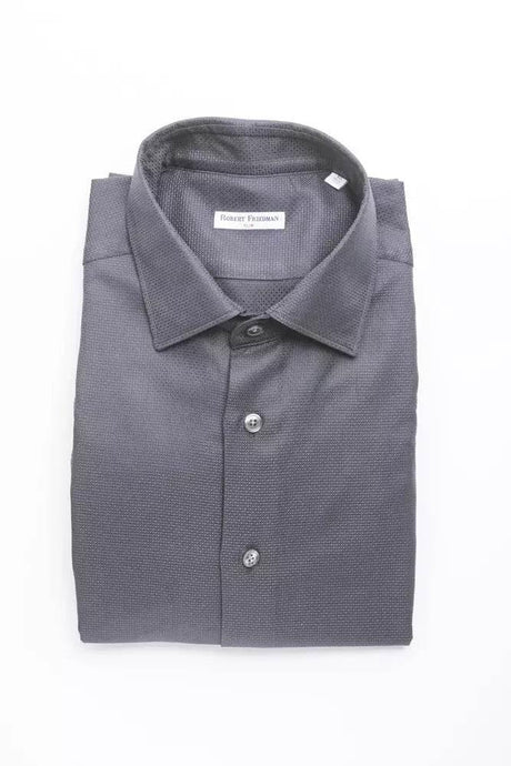 Robert Friedman Blue Cotton Men Shirt - Hilstor