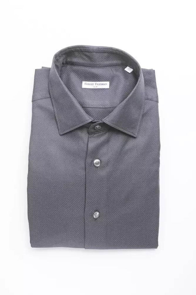 Robert Friedman Blue Cotton Men Shirt - Hilstor
