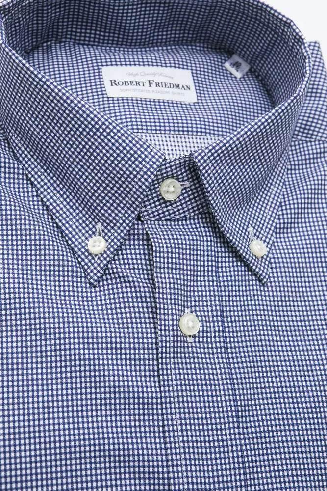 Robert Friedman Blue Cotton Men Shirt - Hilstor