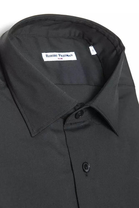 Robert Friedman Gray Cotton Men Shirt - Hilstor