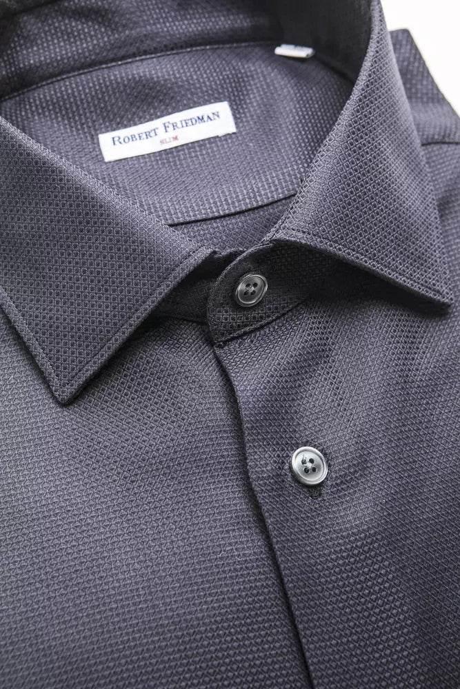 Robert Friedman Blue Cotton Men Shirt - Hilstor