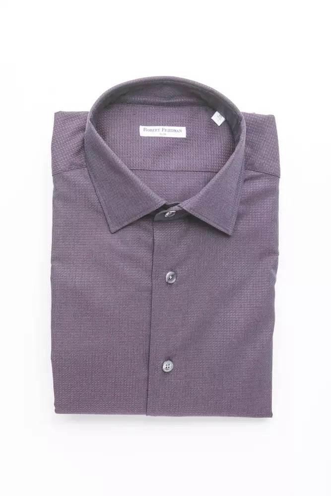 Robert Friedman Burgundy Cotton Men Shirt - Hilstor