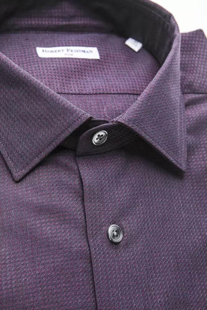 Robert Friedman Burgundy Cotton Men Shirt - Hilstor