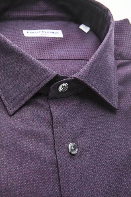 Robert Friedman Burgundy Cotton Men Shirt - Hilstor
