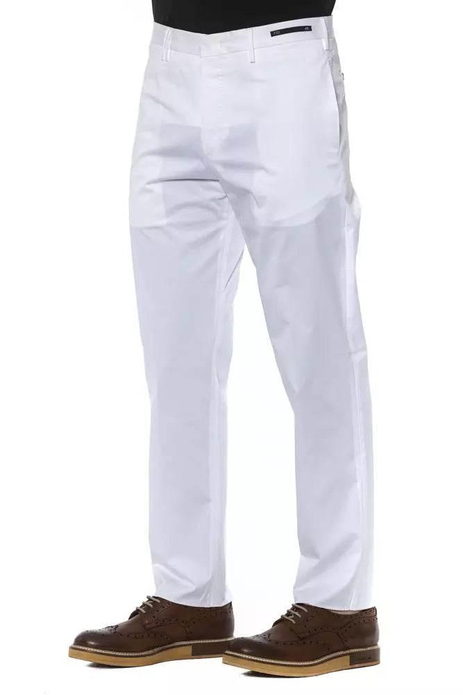 PT Torino White Cotton Men Trouser - Hilstor