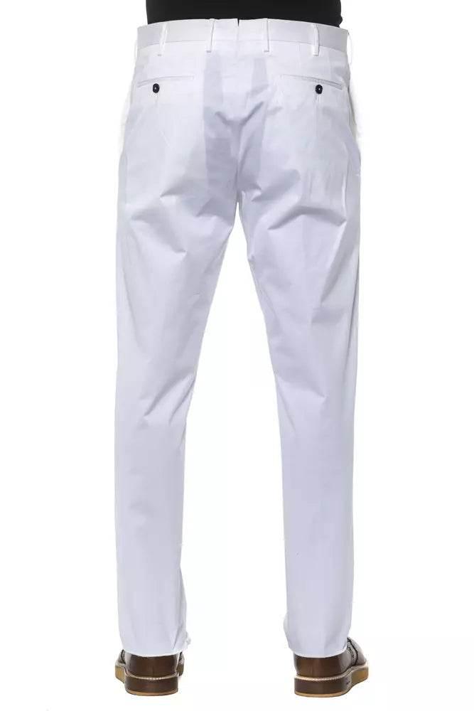 PT Torino White Cotton Men Trouser - Hilstor