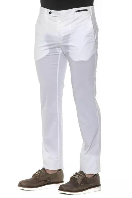 PT Torino White Cotton Men's Trouser - Hilstor