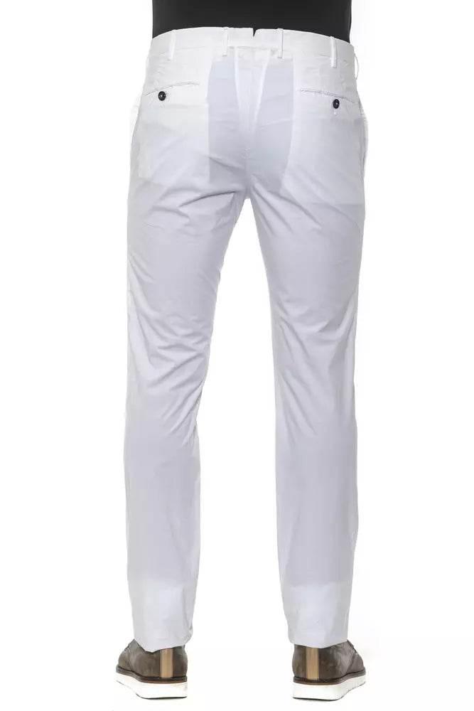PT Torino White Cotton Men's Trouser - Hilstor