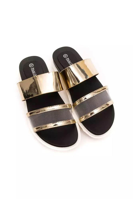 Péché Originel Gold Polyethylene Women Sandal - Hilstor