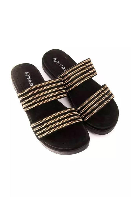 Péché Originel Gold Textile Women Sandal - Hilstor
