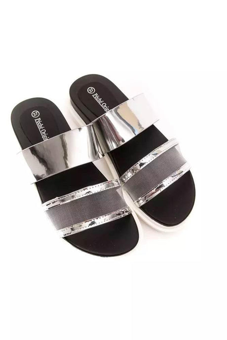 Péché Originel Silver Polyethylene Women Sandal - Hilstor