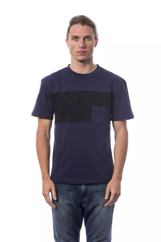 Verri Blue Cotton Men T-Shirt - Hilstor